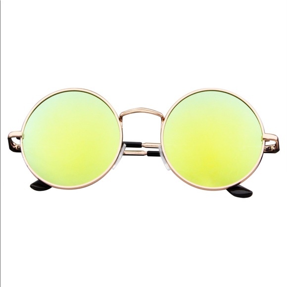 Round Hippie Shades Retro Reflective Colored Lense - Picture 4 of 5